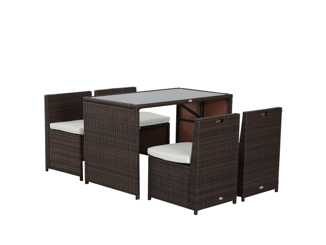 Conjunto de Jardim para 2 Pessoas com Mesa e 2 Cadeiras com Furo para Guarda-sol, Alumínio Branco | S/MARCA