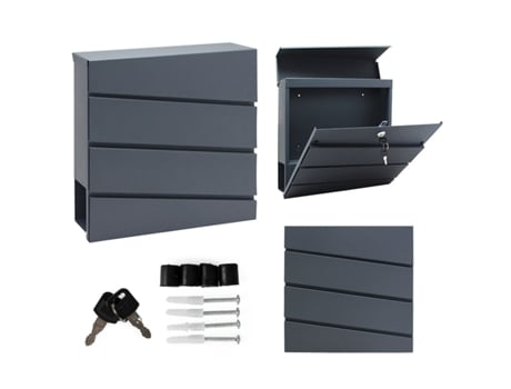 Caixa de Correio Aço Galvanizado Antracite MODERNHOME