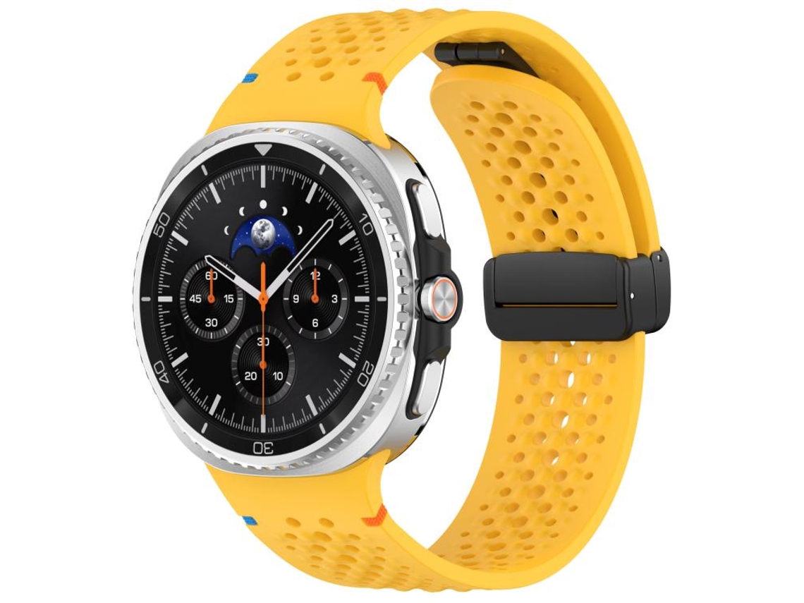 Bracelete para Samsung Galaxy Watch 3 Silicone com Grãos Ondeado Costurado Cinza XIAOMOYU (45mm)