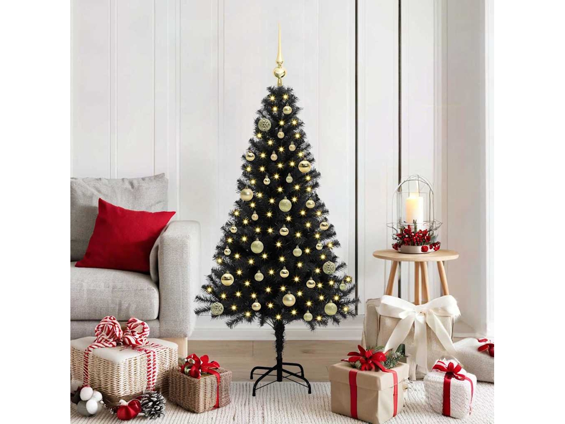 Vidaxl Árvore De Natal Preto 150 Cm Pvc