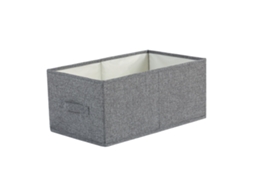 Cesto De Armazenamento Dobrável Cinza De 47 X 34 X 21 Cm Para Organização De Armários Com Duas Alças. Olysi Shop
