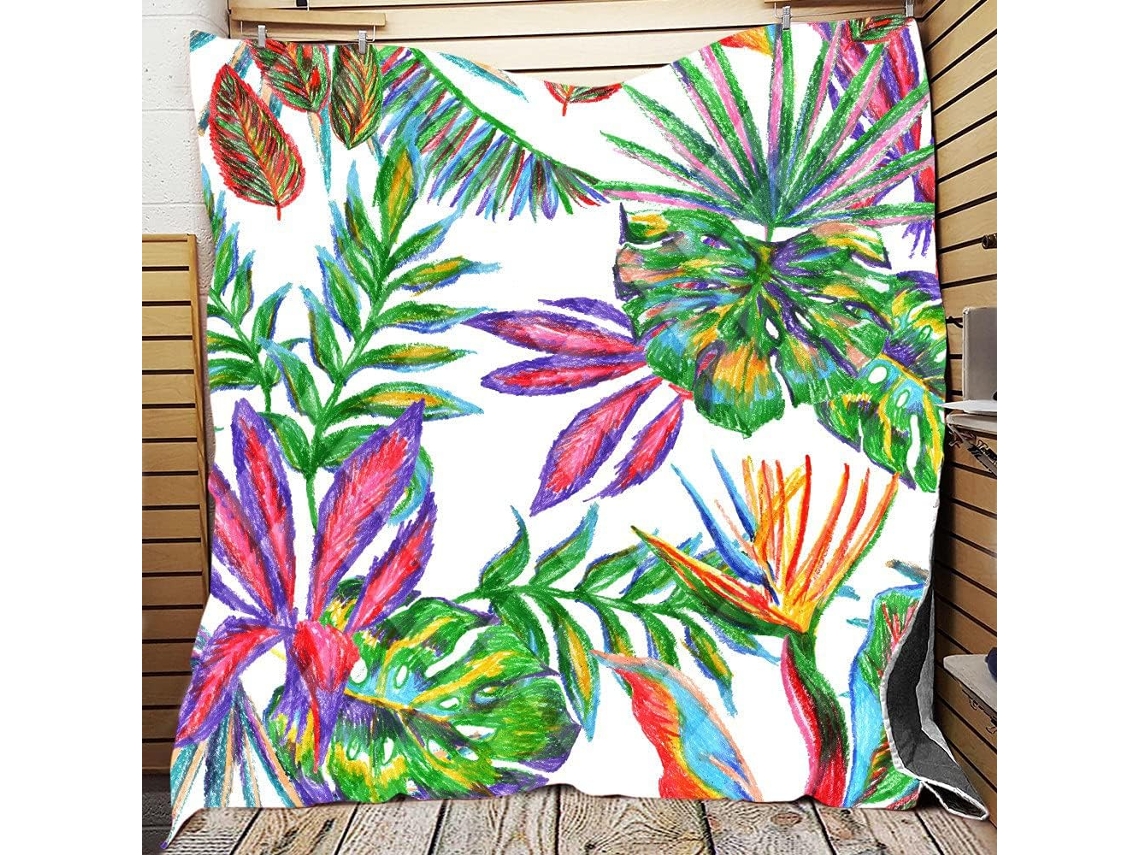 Colcha Acolchoada Fansu Capa de Cama Cobertor para Ar Condicionado Edredom Conjunto Sofá com Estampa Plantas T