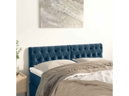 Vidaxl Cabeceiras Azul escuro 160x7x78/88 Cm Veludo