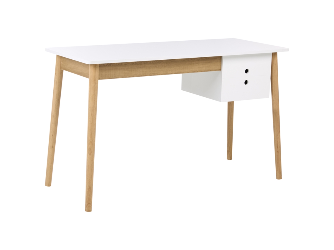 Escritorio Beliani Fenestra De Tablero De Partículas Blanco 120x50x75