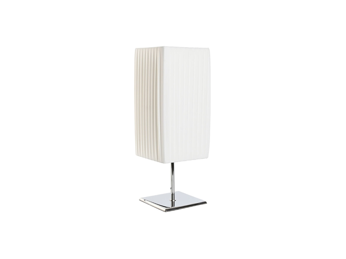 Candeeiro de Mesa Home Esprit Prata Branco Polietileno Ferro 50 W 220 V 15 x 15 x 43 cm