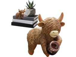 Figura de Animal, Gado, Divertido Bebendo, Prendedor de Vaso de Flores, Às Intempéries, para Uso no Jardim, na Varanda, CHABERLU