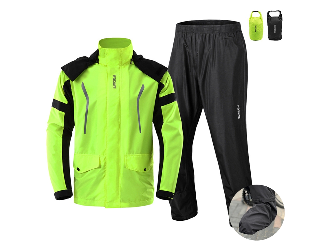 Conjunto de Jaqueta e Calças Impermeáveis para Ciclismo S/MARCA