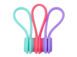 Organizador de Cabos de Fones de Ouvido, 3 peças, roxo, vermelho, azul
