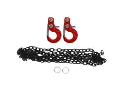 Mali 2pcs Gancho de Reboque Rc em Liga de Alumínio Resistente À Corrosão com Cadeia para Carro Modelo 1/10 Scx10 Vermelho