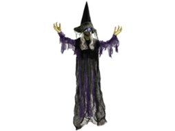Bruxa Halloween Pendurada 183cm Com Led