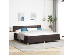Vidaxl Cama Box Spring Led Marrom Escuro 200 X 200 Cm Tecido