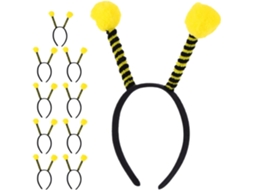 Nuobesty Pacote Com 10 Tiaras De Abelha Com Antenas E Pompons, Acessórios Para Festa De Halloween