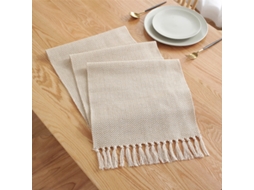 Toalha De Mesa Moderna, Estilo Nórdico Simples, Bege, Feita À Mão, Com Borlas, Toalha De Mesa De Algodão E Linho, Decoração De Mesa 33x200cm