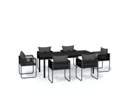 Garden Dining Set, Garden Dining Sets Vidaxl Preto Aço (200 Cm Table Length)