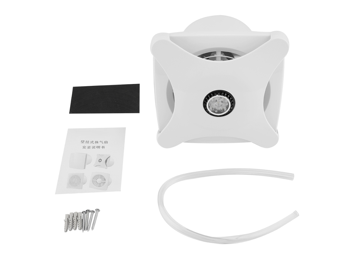 Ventilador de Parede com Luz Led para Casa, Exaustor para Casa de Banho e Cozinha