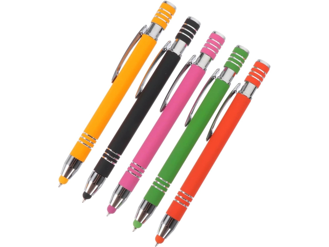 Conjunto De 5 Canetas Esferográficas, Stylus Para Tela Sensível Ao