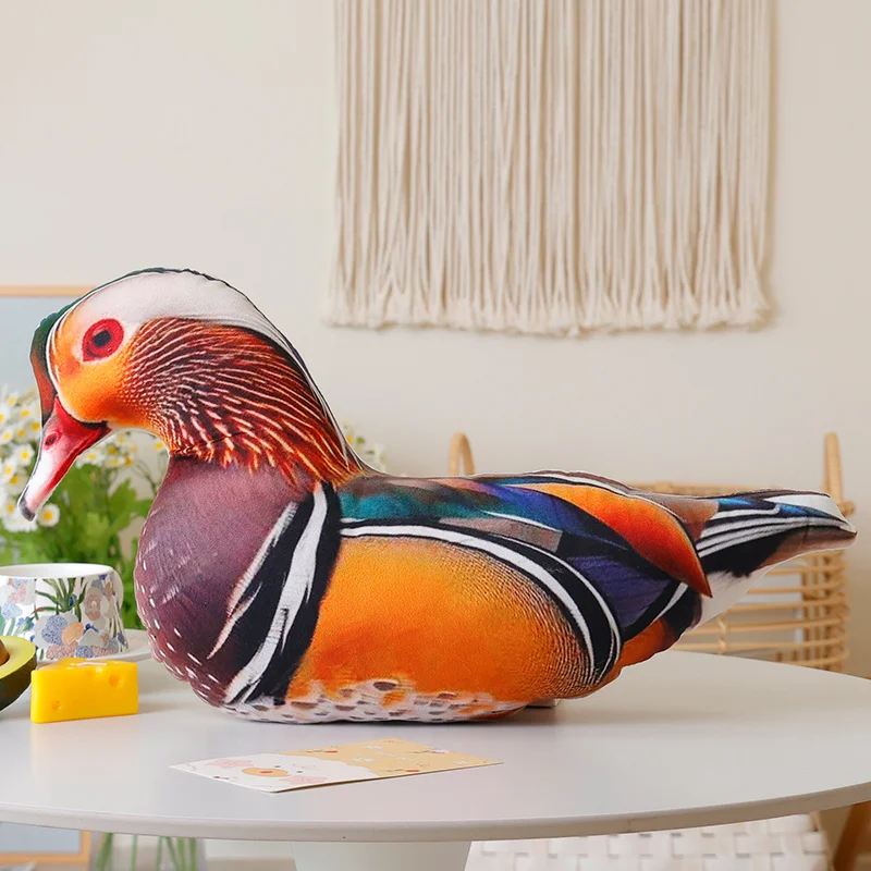 Almofada de Pelúcia com Estampa de Animal Fofo, Decoração para Casa MDUG (pato Mandarim 35 40cm)