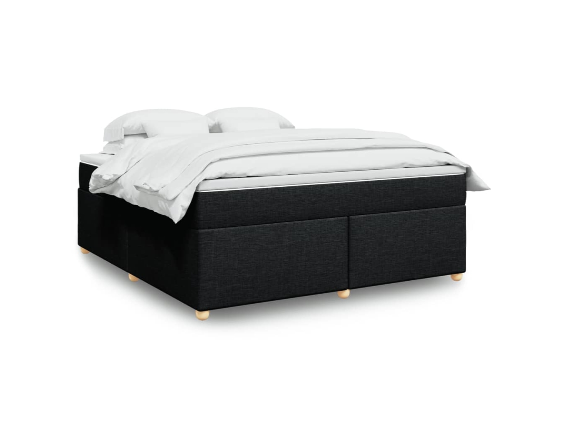 Vidaxl Cama Com Molas/colchão 180x200 Cm Tecido Preto