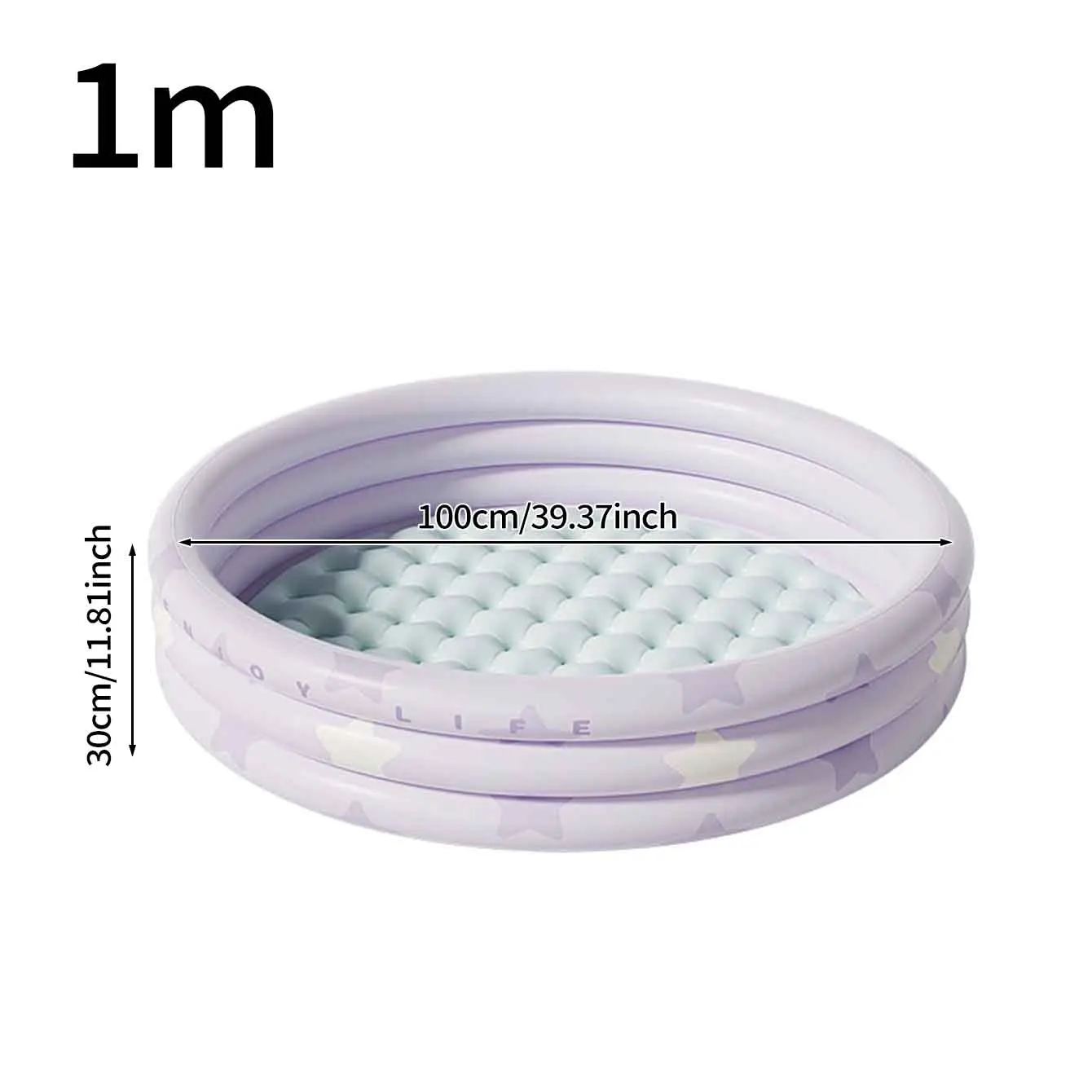 (roxo, 1 Metro) 1 Piscina Inflável, 3 Tapetes Redondos, Brinquedo Portátil Para Piscina De Bolinhas Para Uso Interno