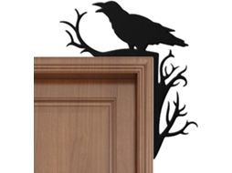 Decorações musicais para portas, decorações de Halloween para casa, corvo Galho |