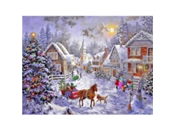 Pintura a Óleo Digital Diy Natal Papai Noel Boneco de Neve Gato Decorativa Linho | S/MARCA