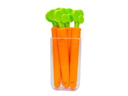 5pcs Ganchos de Selar Alimentos Forma de Cenoura Reutilizáveis com Caixa de Armazenamento