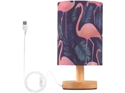 Abajur De Cabeceira Mnsruu Em Formato Folha Flamingo, Com Led, Cúpula De Tecido, Ideal Para Quarto E Sala De Estar