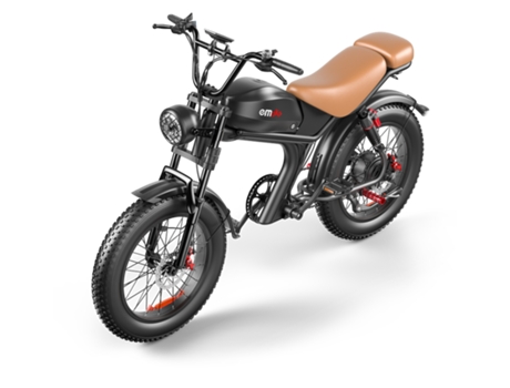 C93 Bicicleta Elétrica 1000W Motor 20Ah Bateria Amovível 80Km Alcance Shimano 7 Velocidades 20'' Castanho EMOKO