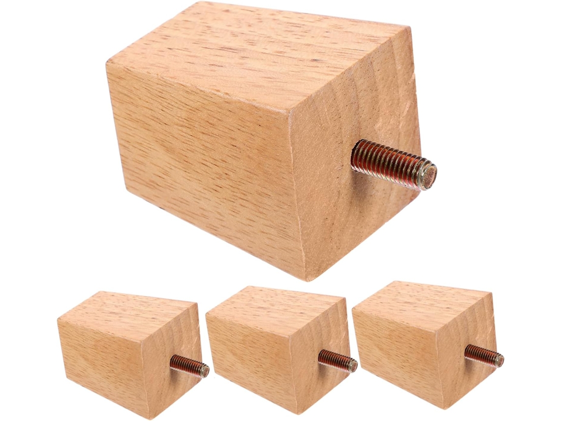 Nuobesty Conjunto De 4 Pés Madeira Maciça Para Móveis Reposição Elegantes E Duráveis Sofá, Cômoda E Mesa De Centro