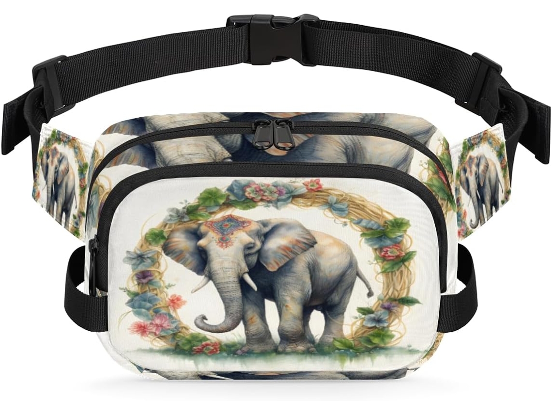 Pochete com Estampa de Elefante Indiano para Mulheres 22 8 X 6 3 X 15 5 Cm Design Diy Pa Impermeável