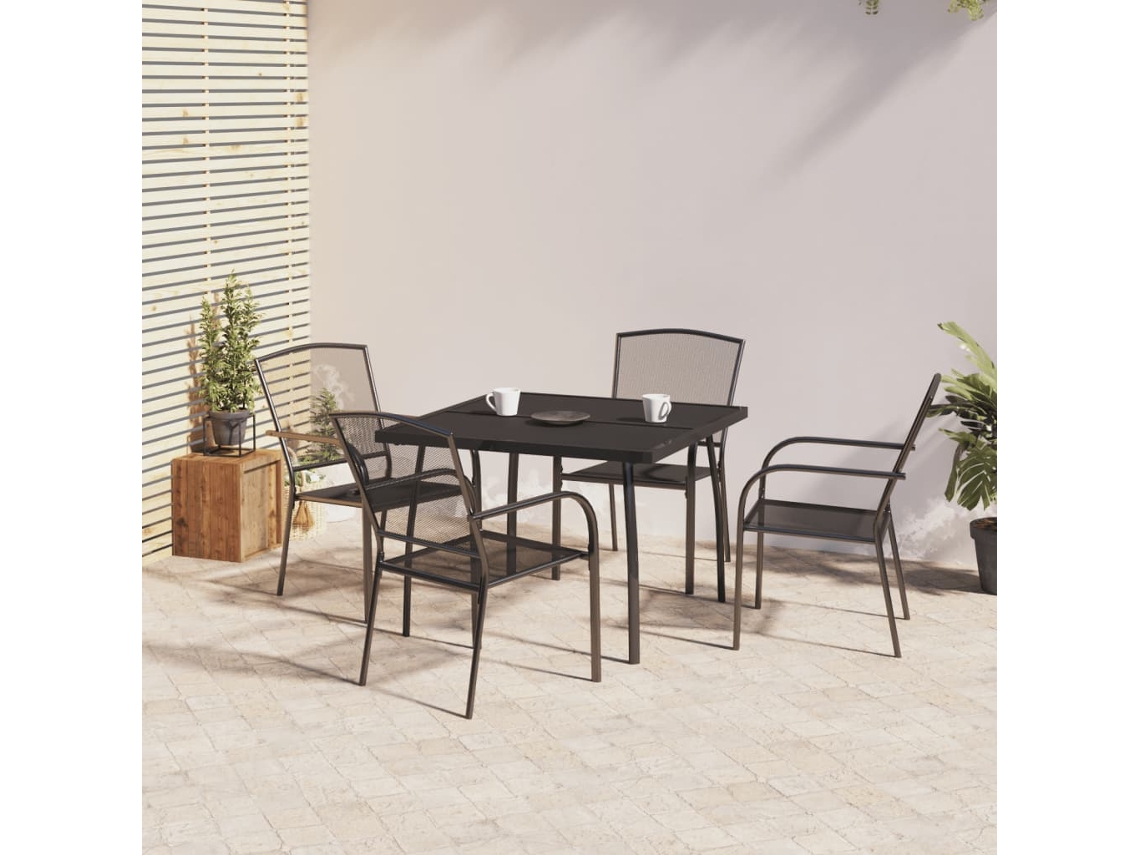 Vidaxl 5 Pcs Conjunto De Jantar Para Jardim Aço Antracite