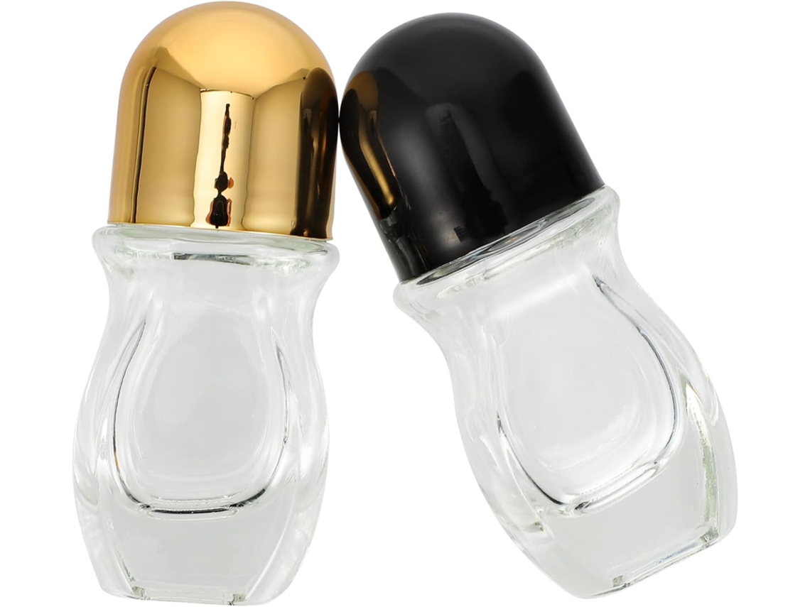 Conjunto De 4 Frascos Roll-on De Vidro Preto Para Perfume