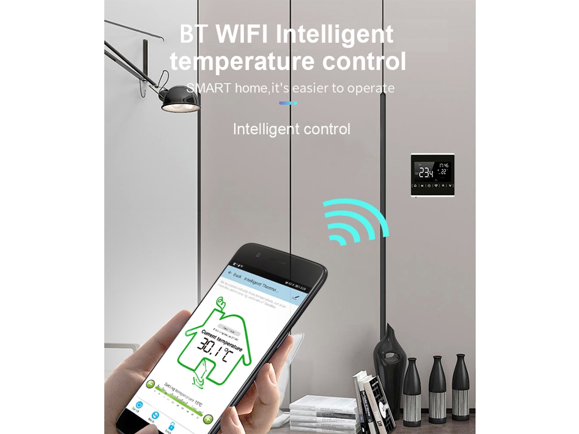Termostato programável Wi-Fi Primerox Smart Life