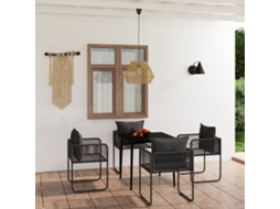 Pcs Conjunto De Jantar Para Jardim Preto Dkd Home Decor