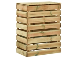 Conjunto 1 Compostor De Jardim Vidaxl Castanho Madeira De Pinho Maciça (110 X 58 X 113 Cm)