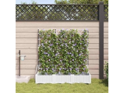 Vidaxl Vaso De Jardim 3 Unid. Branco 120 X 40 X 126 Cm Pp