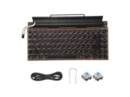 Teclado De Máquina De Escrever Retrô, Teclados Mecânicos Sem Fio Bluetooth, Teclado De Computador Com 83 Teclas Para Laptop Everley891