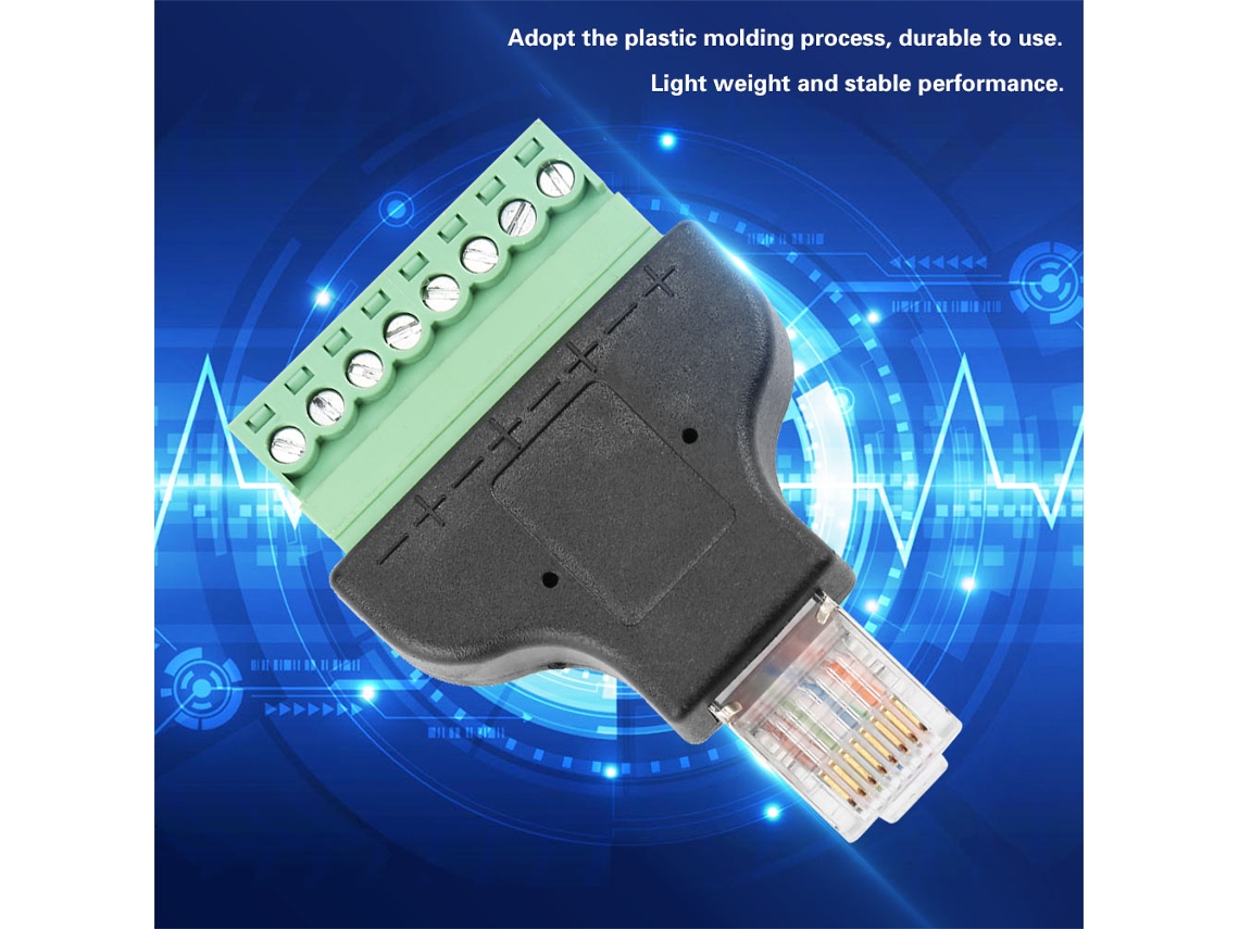 Adaptador Conector Ethernet 8p8c Rg-45 Macho Para Terminal 8 Pinos Digital