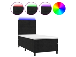 Box Spring Bed, Box Spring Beds Vidaxl Preto Veludo (90 X 190 Cm)
