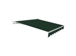 Wasabi - Toldo Exterior Retrátil 4x2,5 Verde Poliéster – Estrutura Semicofre De Alumínio – Lona Proteção Solar – Inclinação Regulável