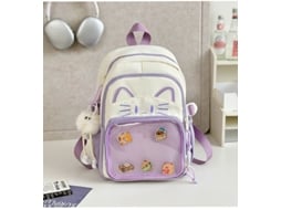 Mochila Com Pingente De Boneca, Adequada Para Uso Diário Na Escola, Encontros E Viagens. Roxa