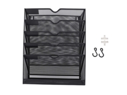 Organizador de arquivos de parede, suspenso, 6 camadas, em metal, para home office e sala de aula | S/MARCA