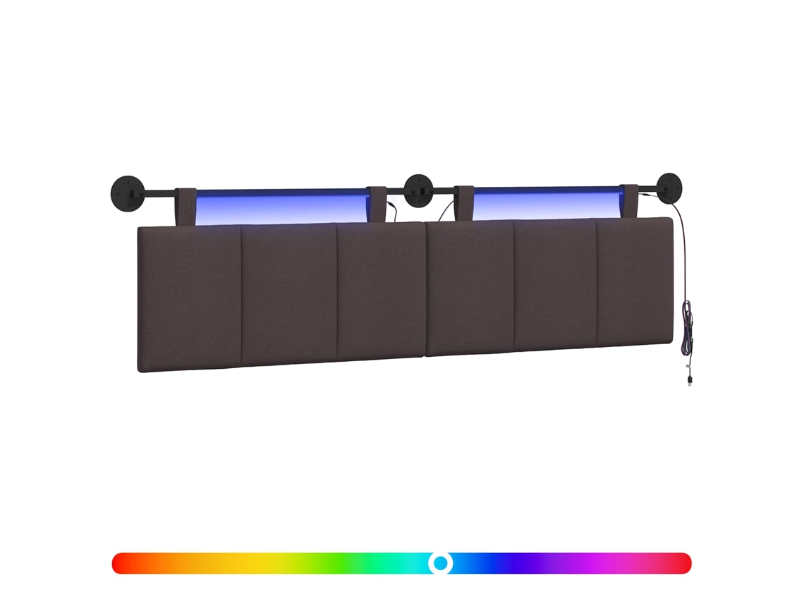 Conjunto 1 Cabeceira Suspensa Vidaxl Castanho Veludo (190 X 55 X 5 Cm)