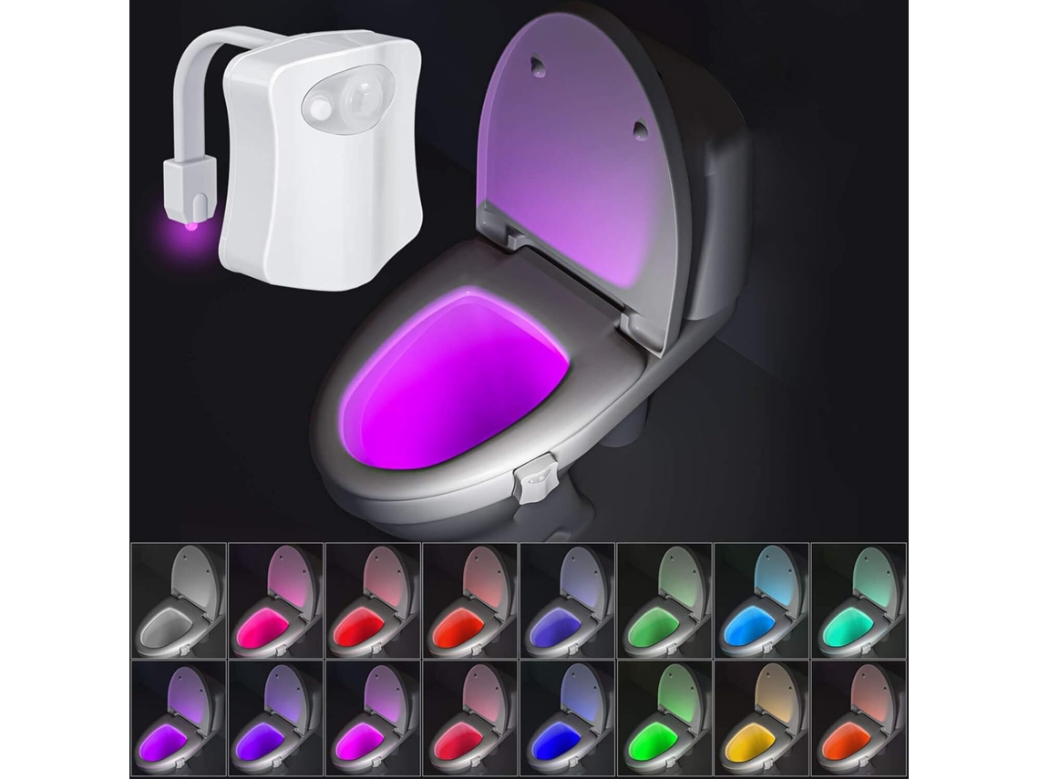 Luz Noturna Led Multicolorida para Vaso Sanitário, Design Higiênico com Braço Flexível em Pvc Macio Que Facilita o Ajuste BRILVIBERA