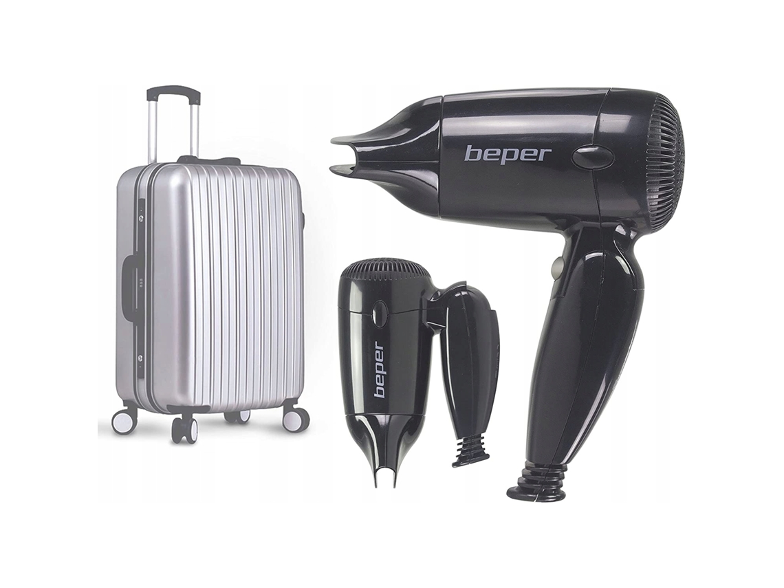 Secador de Cabelo de Viagem Preto 1200W