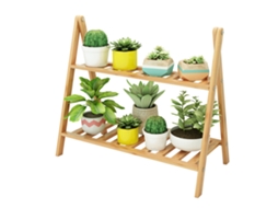 Rack de Vasos LAXISCREED Bamboo Decorativo Indoor 3 Camadas