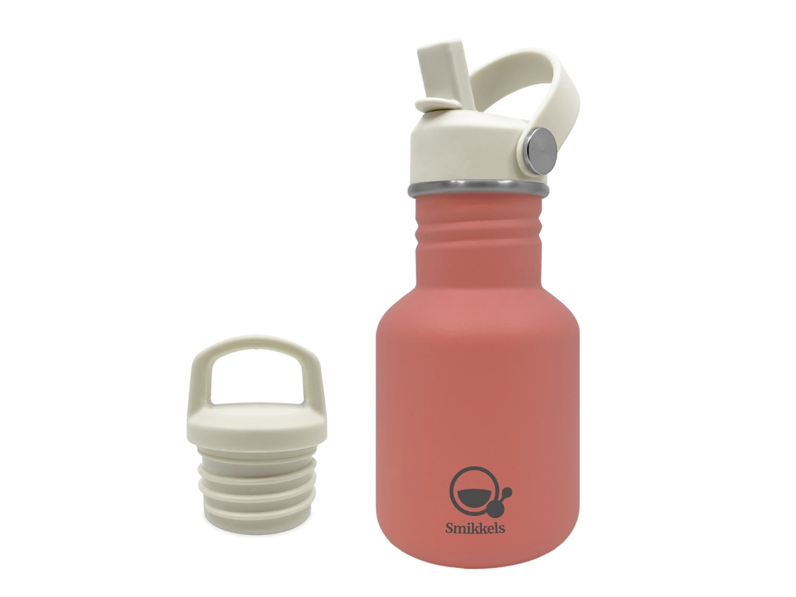 Garrafa De Aço Inoxidável Smikkels Rosa 350ml Garrafa De Água Infantil À Prova De Vazamentos Para Escola