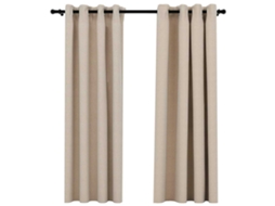 Curtain, Curtains Vidaxl Bege Tecido (140 X 175 Cm)