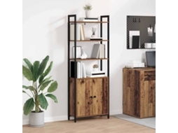 Vidaxl Gabinete De Livros 6 Níveis 60 X 24 X 161 Cm Madeira Antiga