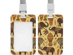 Porta Crachá Com Estampa De Elefante Africano, Com Cordão, À Prova D Água, Ideal Trabalho, Escritório, Enfermagem